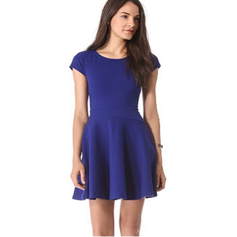DVF DELYSE dress in sapphire blue.